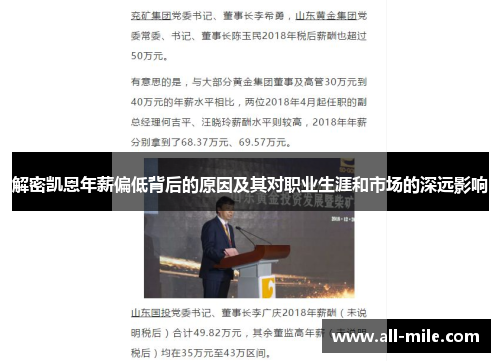 解密凯恩年薪偏低背后的原因及其对职业生涯和市场的深远影响 解密凯恩年薪偏低背后的原因及其对职业生涯和市场的深远影响